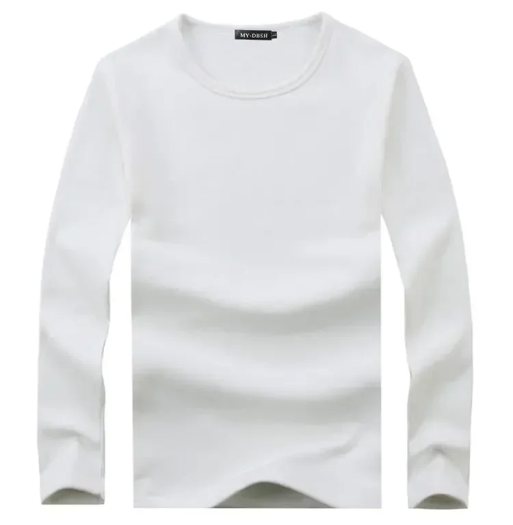 Herbst Winter Herren Thermo-T-Shirt Weiches Samt Dickes Langarm-T-Shirt Herren Schwarz Weiß Slim Fit 5XL T-Shirt Homme – Detail 5