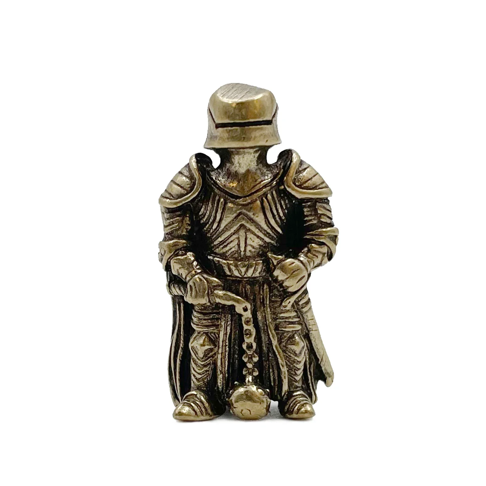 DIY Knife Beads Pendant Vintage Color Brass Outdoor Tools Armour Knight Paracord Beads Figurines Decorative Handicrafts Figure