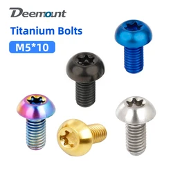 Deemount M5x10 Disk Brake Rotor Titanium Bolts CNC T25 Torx TC4 Ti Screws Bicycle Braking Disc High Tensile Ultralight Fastener