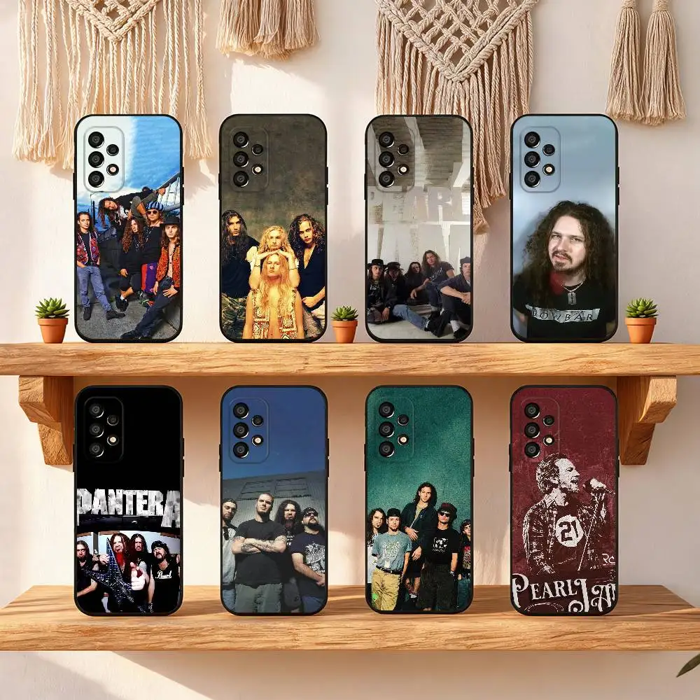 Grunge P-Pearl Jam Black Soft Protective Case For Samsung Galaxy S30, 25,24,23,22,21,20,10 Ultra Plus Lite FE
