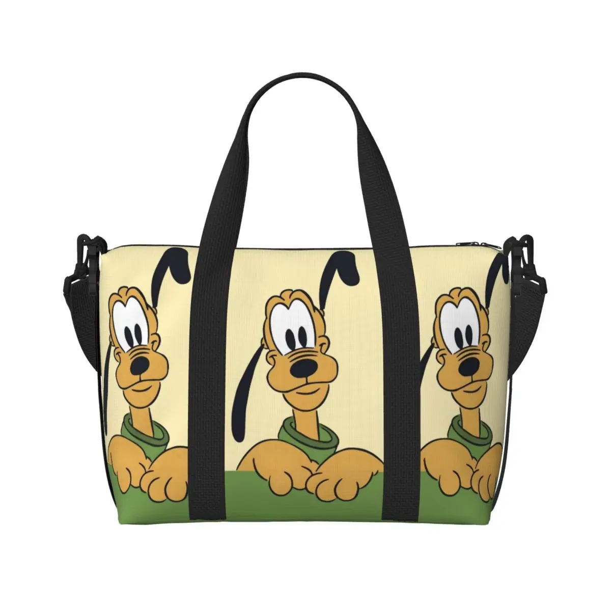

Custom Large Pluto Tote Bag Women Cute Dog Shopper Shoulder Beach Gym Travel Bag