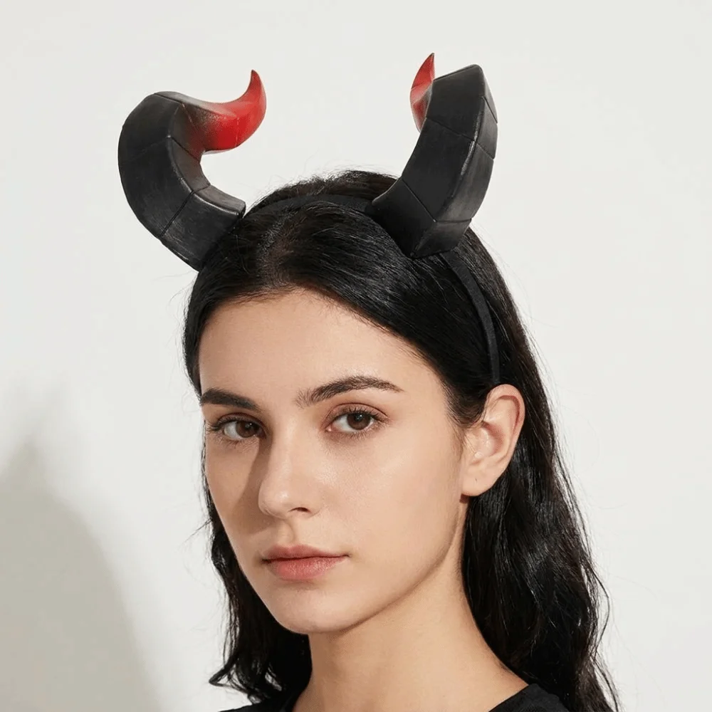 Headpiece Animal Demon Horns Headwear Dark Style Cosplay Halloween Headband Headdress Gothic Ox Horn Headband Stage Performance