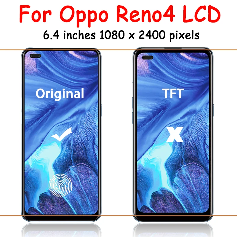 100% Test For Oppo A93 4G CPH2121Lcd Display Digital Touch Screen Assembly For Reno 4 4F reno 4 lite F17 Pro lcd