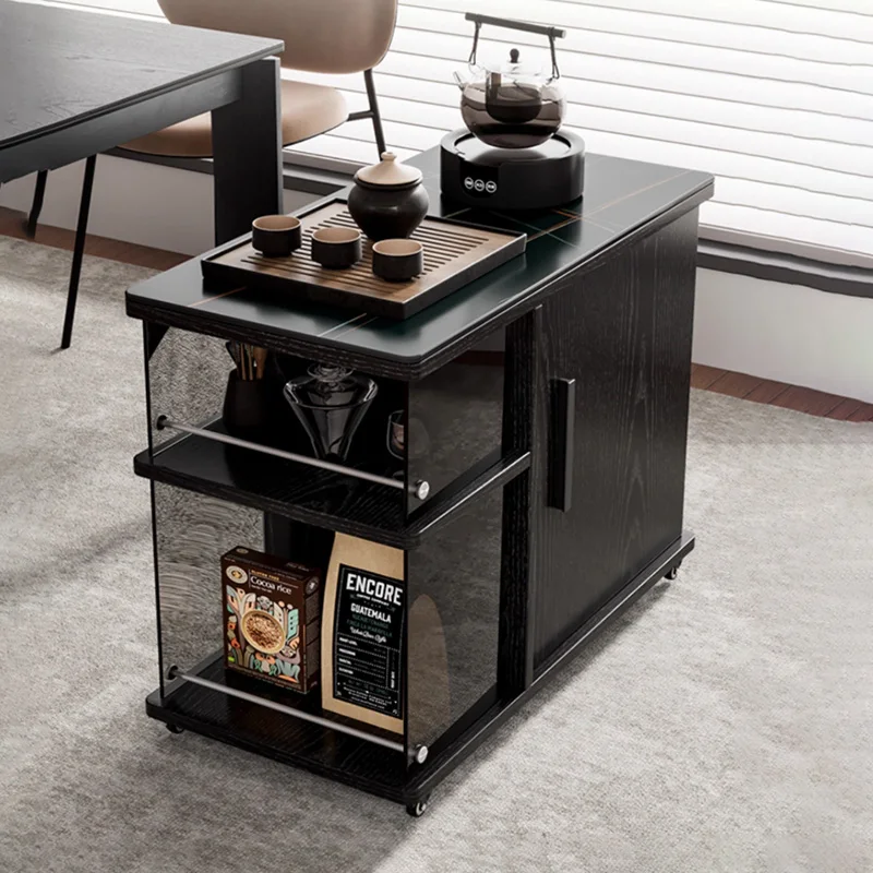 

On Wheels Mobile Coffee Table Multifunction Design Modern Unique Coffee Table Italian Rectangular Mesa De Centro Furniture