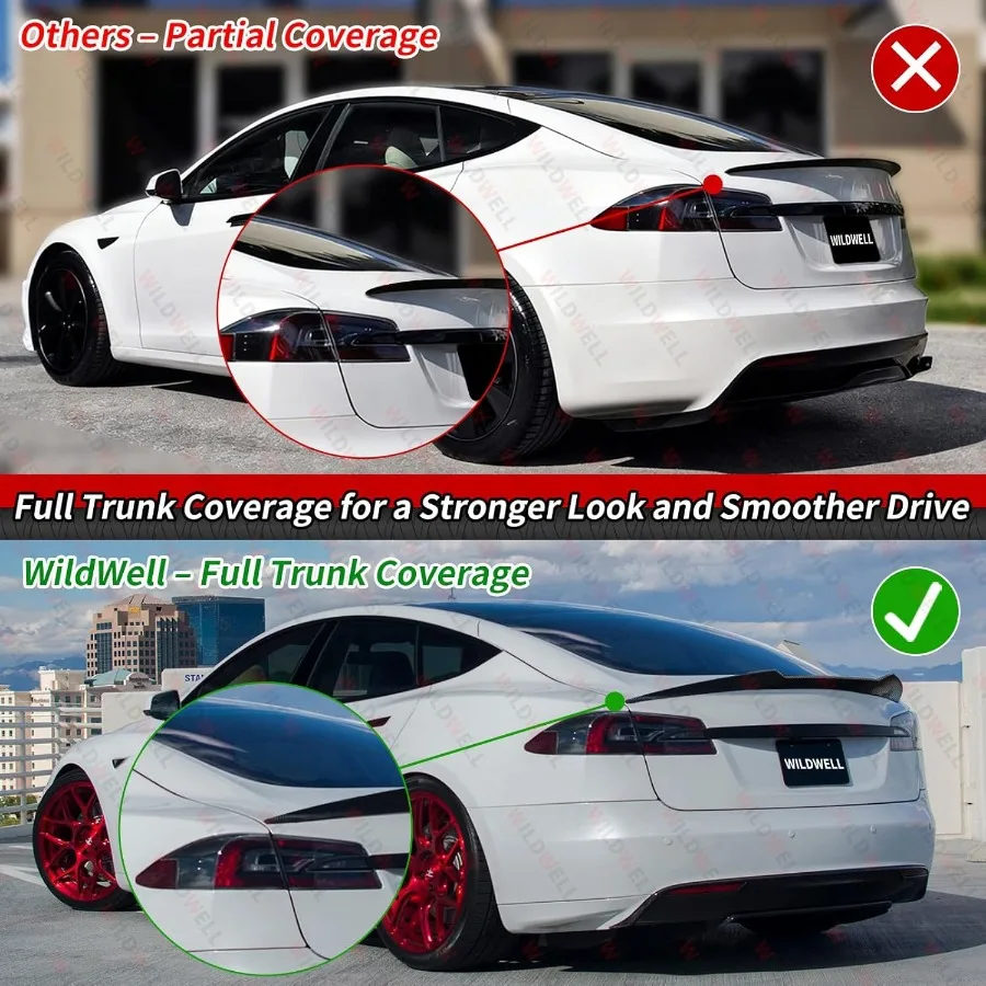 سبويلر خلفي متوافق مع 20122025 Tesla Model S Spoiler Wing Model S ملحقات شفة صندوق السيارة باللون الأسود اللامع