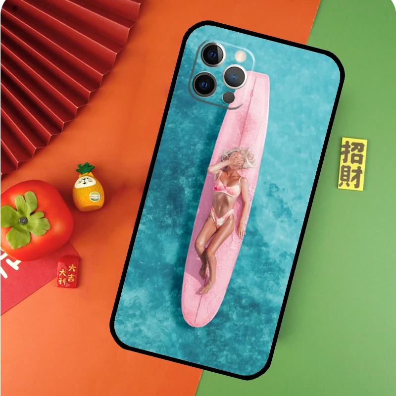 Hot Bikini Surfer Babe Phone Case For iPhone 14 11 12 13 Pro X XR XS Max 6 6S 7 8 Plus SE 2020 Back Cover