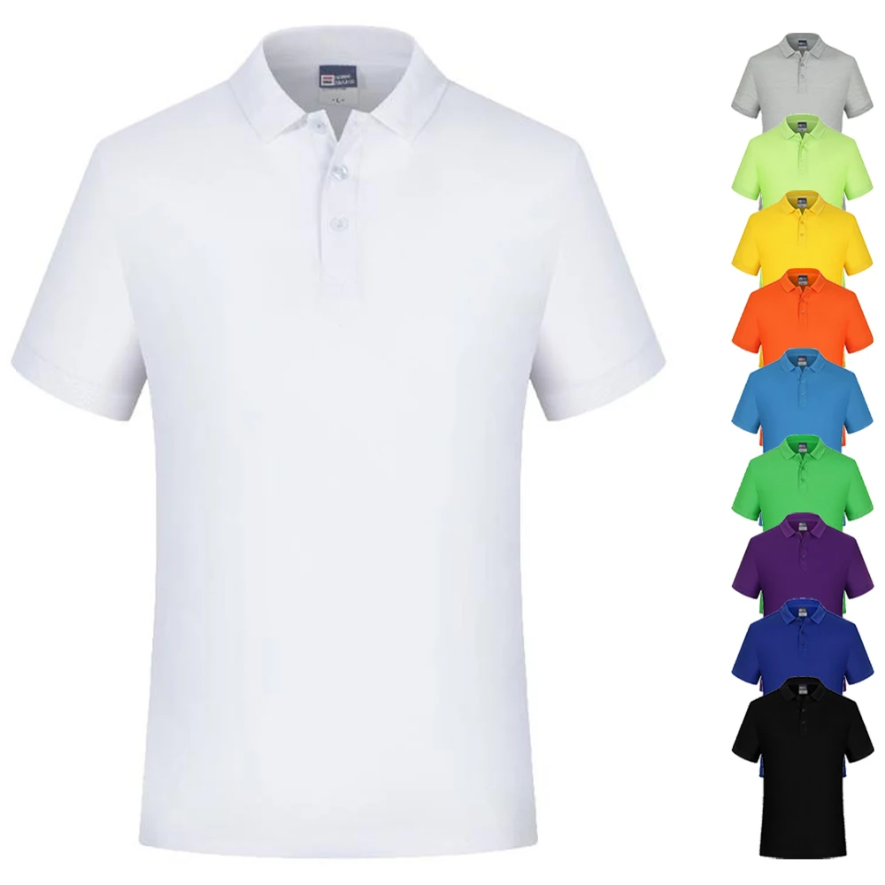 Camiseta Polo Masculina Branca Lisa de Manga Curta, Camisas Casuais com Gola, Camiseta Preta Lisa, Roupas de Verão para Homens, Camisas Polos de Hombre
