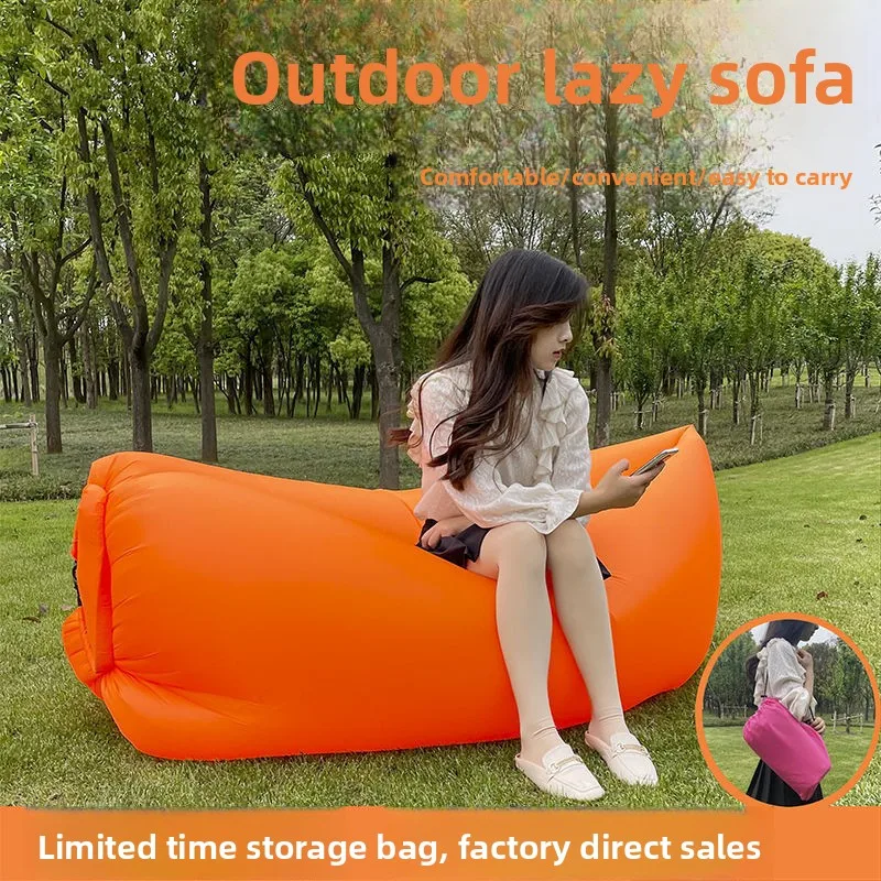 

Portable Air Sofa Bed for Camping Outdoor Travel Lightweight Folding Inflatable Lounger Single Size