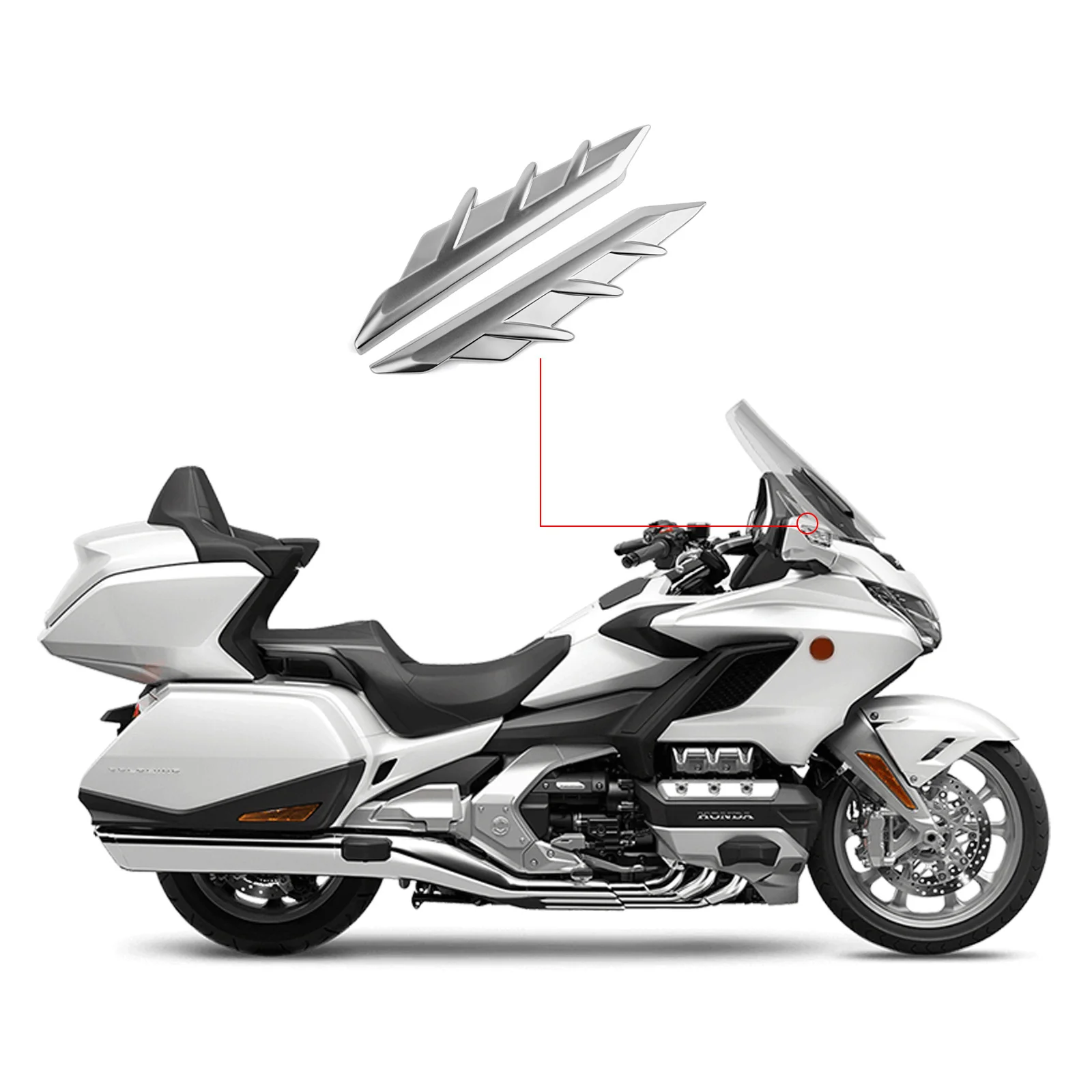 PANICAL Chrom-Dekorationsabdeckung für Honda Goldwing GL1800 2018-2026 Motorrad Vorder- und Heckgehäuse Schutz Zubehör – Detail 7