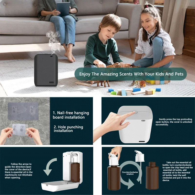 بلوتوث ناشر رائحة الحائط رائحة الهواء آلة بدون ماء الناشر الضروري النفط للمنزل مكتب غرفة الفندق العطر