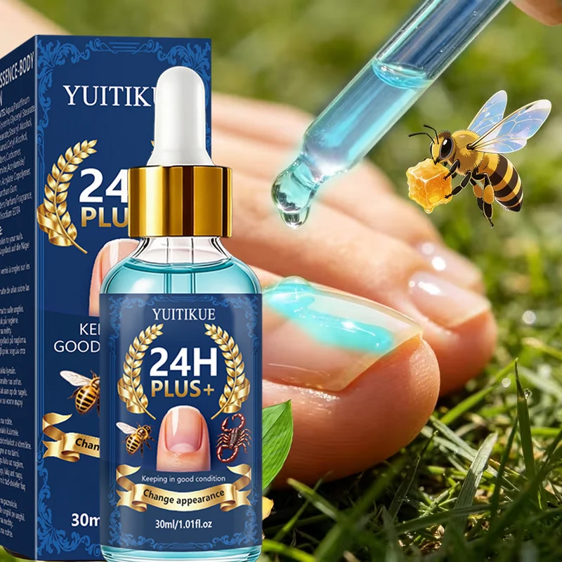 30ml 24H Plus Bee Scorpion Nail Essence Hardening Fragile Nails Brighten Nail Surface Salon Home Nail Maintenance