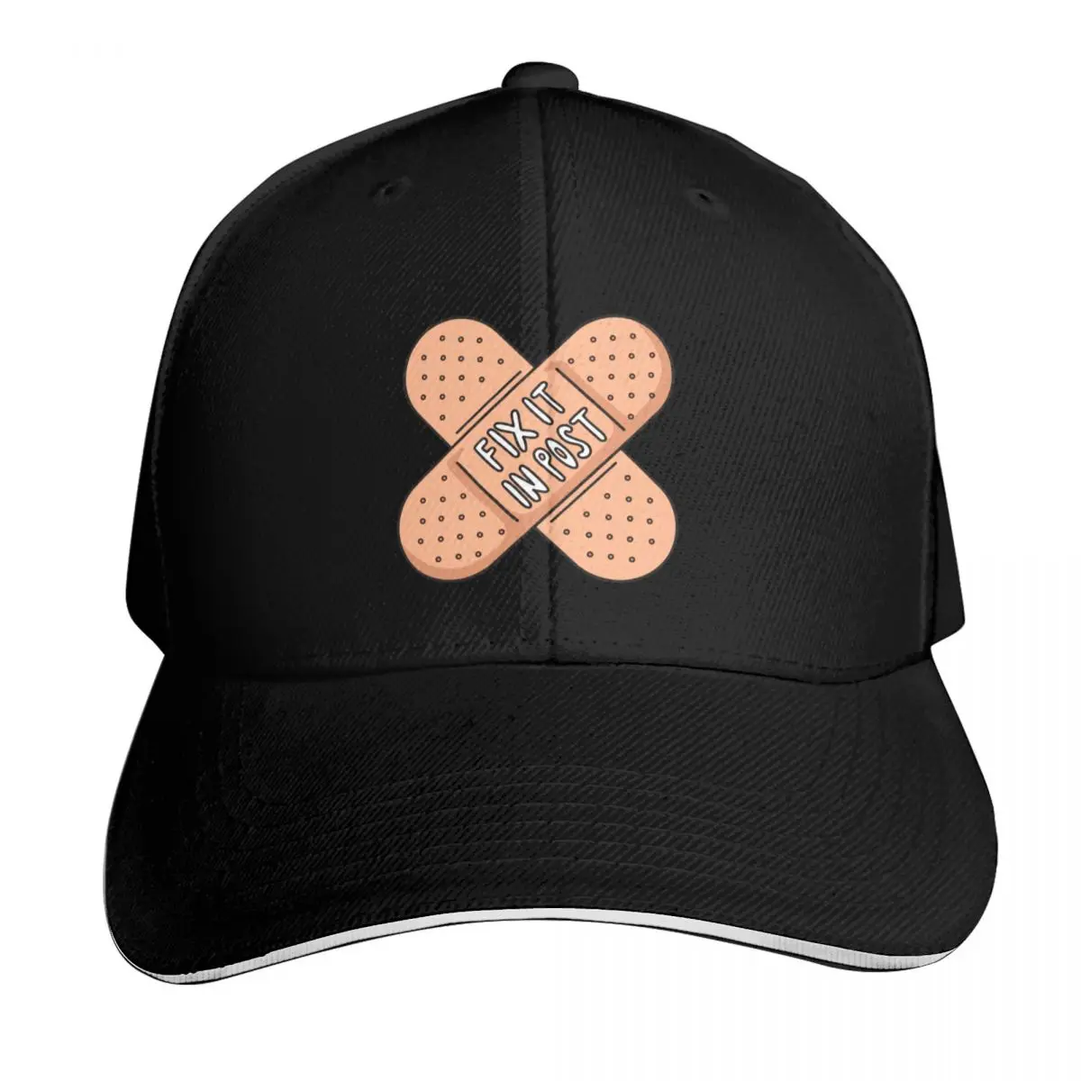 Fix it in Post Baseball Cap Contrast Two Tone Brim Snapback Flat Bill Strapback Dad Hat