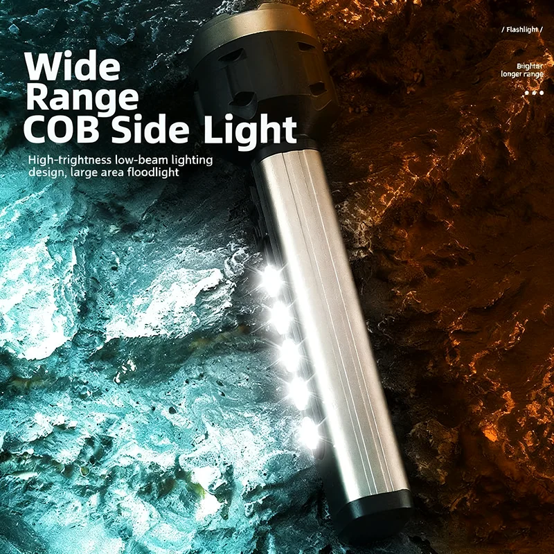 مصباح LED فائق القوة قابل لإعادة الشحن USB مقاوم للماء مع بطارية مدمجة COB خرزة مصباح فانوس فائق السطوع للتخييم