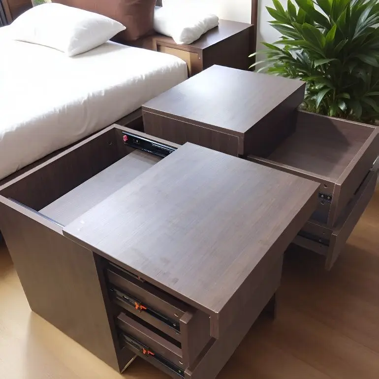 Simple and modern European Songboard product storage bedside table with password lock storage environmentally friendly and durab