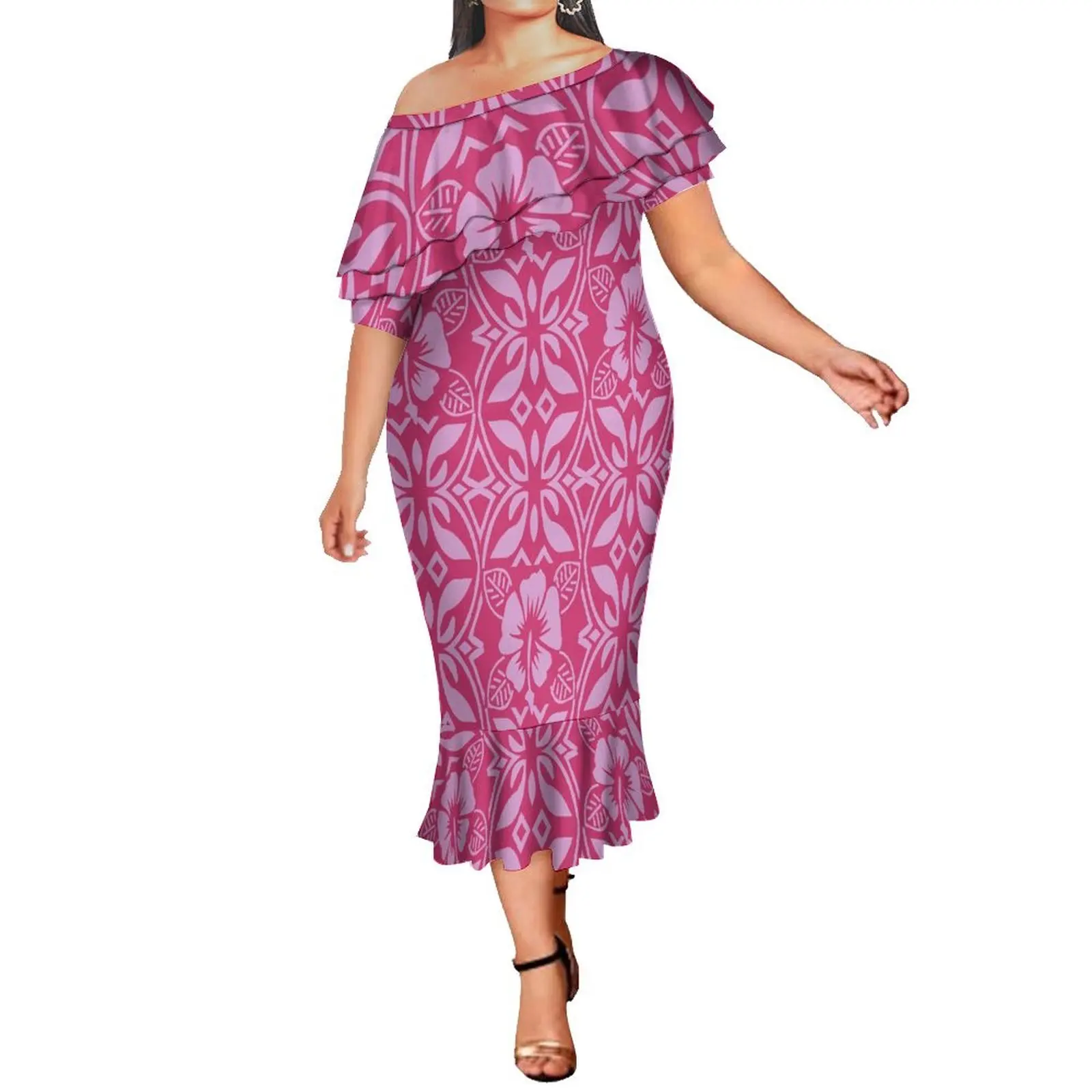 Floral Print Custom Women'S Summer Dress Polynesian Tribal Chic Design Fabric Comfortable Soft Women'S Dress Dress