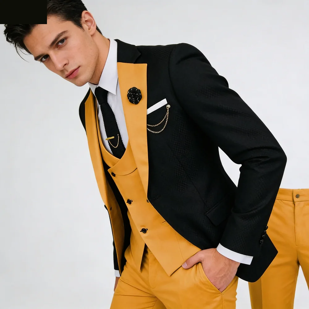 

Мужской костюм-тройка Slim Fit: пиджак, жилет и брюки для свадьбы, выпускного вечера, торжественных мероприятий и деловых встреч