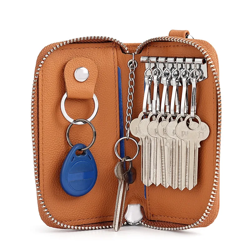 

Genuine Leather KeyChain Unisex Key Bag Multifunction Organizer Wallet Holder Smart Housekeeper Car Small Key Case Keys Pouch