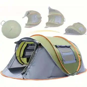 Camping Tent - 4-Person Easy Pop Up Tent with 2 Doors - UPF50+ Waterproof 1