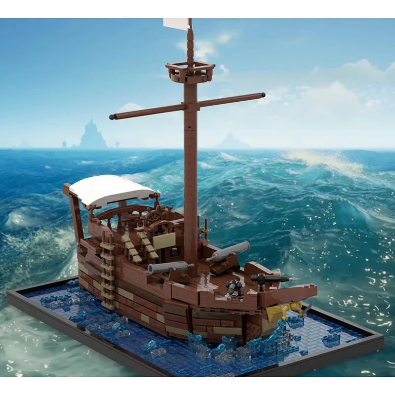 Bateau de guerre modèle Moc briques de Construction modulaires Pirate voilier modèle technologie blocs noël bricolage jouet Construction cadeaux