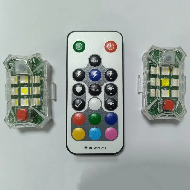 3CGRO-Wireless Rechargeable LED Strobe Lights With Remote Control Waterproof For Motorcycle Bike Car Drone Aircraft
