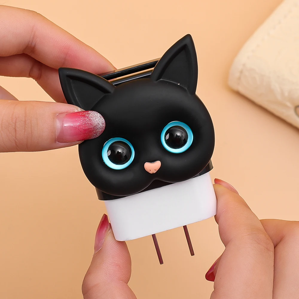 Cute 3D Cat Protective Case For Apple iPhone 18/20W Charger Cover Data Line Organizer Management Cable Protection Winder Sleeve