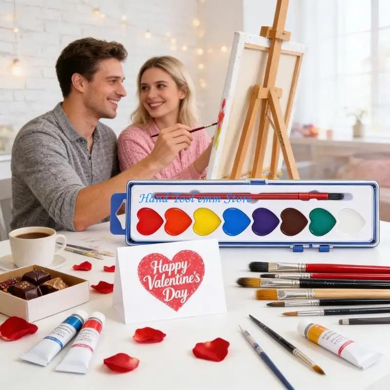 

H37F 8 Assorted Watercolor Pan Set Long Lasting Color For Detailed Artwork