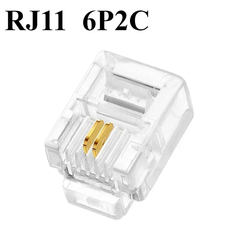 10/30/50/100Pcs 4P4C 6P2C 6P4C 6P6C 8P8C RJ11 Telephone Modular Plug Jack RJ11 Connector Crystal Head Ethernet Cable Plugs Heads