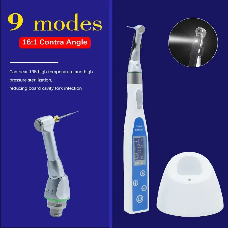 Wireless Dentals LED Endo Motor With 16:1 Contra Angle 9 Working  Program for Dentals Clinic Endodontic Instrument