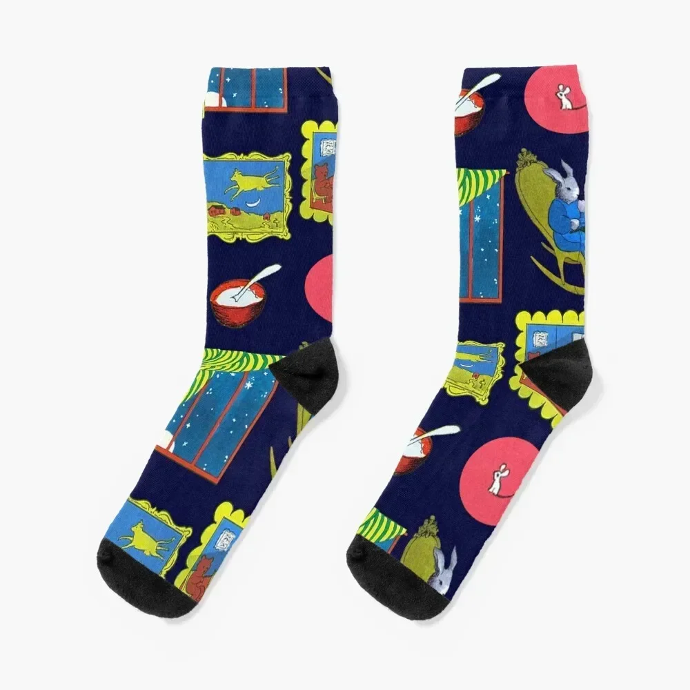 

Goodnight Moon Classic Illustration Pack / Pattern Socks designer Argentina Run hiking Men Socks Women's