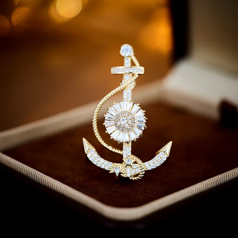 Spille di ancoraggio, corpetti per abiti di fascia alta, distintivi in stile navale alla moda per uomo e donna, camicie, accessori per il risvolto