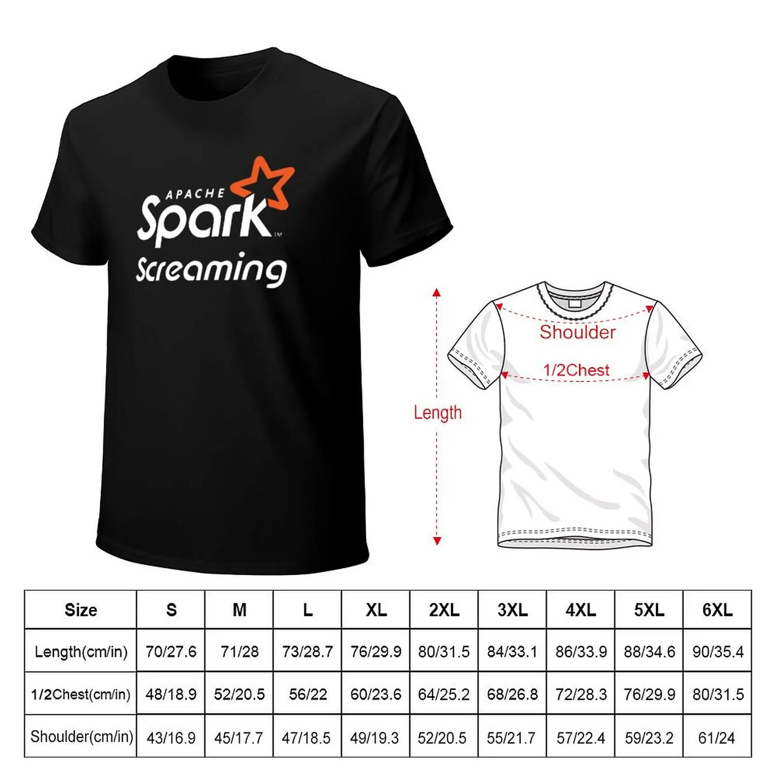 Spark Screaming--I mean Spark Streaming T-Shirt Casual Simple Design Short Sleeve Shirt
