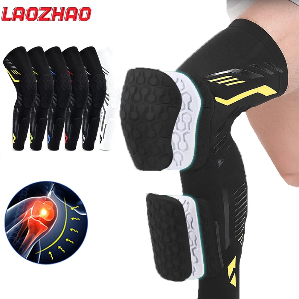 1Peice Knee Calf Padded Compression Leg Sleeve Thigh Sports Protective Gear Shin Brace Support for Basketball Volleyball Soccer