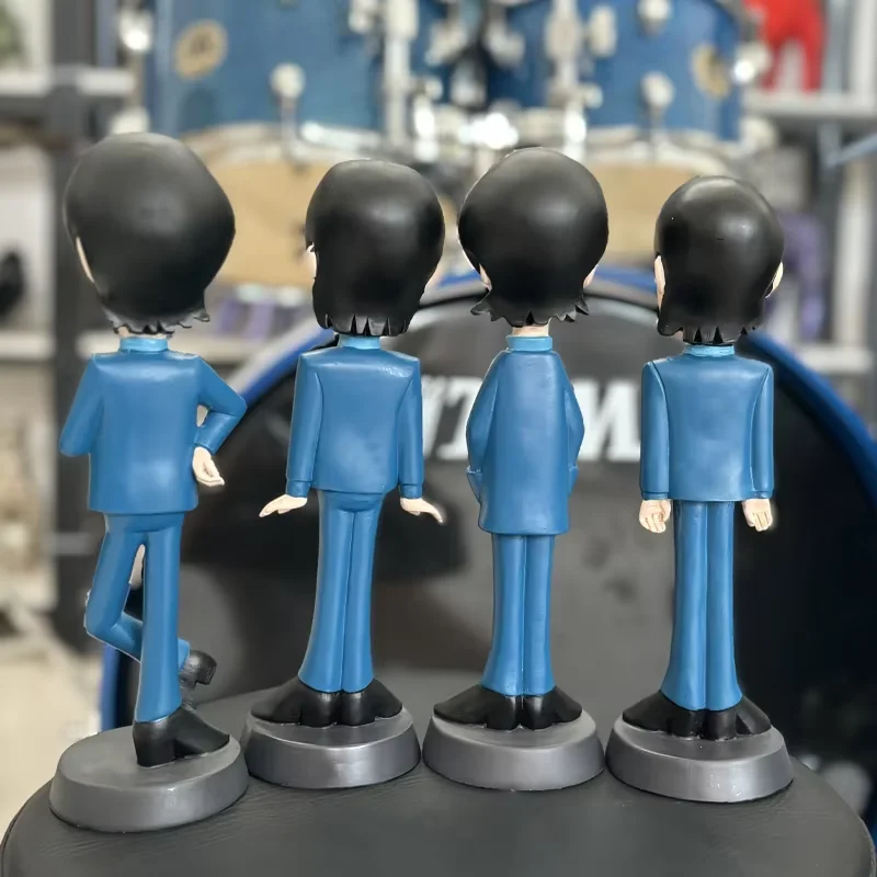 High Quality Hand Painted Classical Nostalgic The Beatles Band Resin Figurine Sculpture Vintage Rock Music Character Statue Art