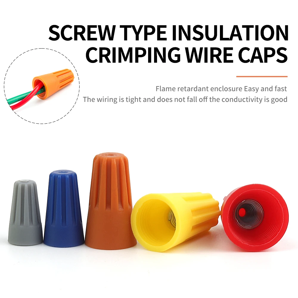 

50/100PCS Twist-on Wire Connectors Swivel Closed End Caps P1/P2/P3/P4/P6 Insulated Quick-Connect Terminals Spring Clamp Terminal