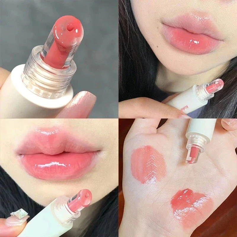 4Colors Mirror Lip Gloss Crystal Jelly Liquid Lipstick Waterproof Lasting Sexy Tint Lip Plumper Non-stick Cup Lips Glaze Makeup