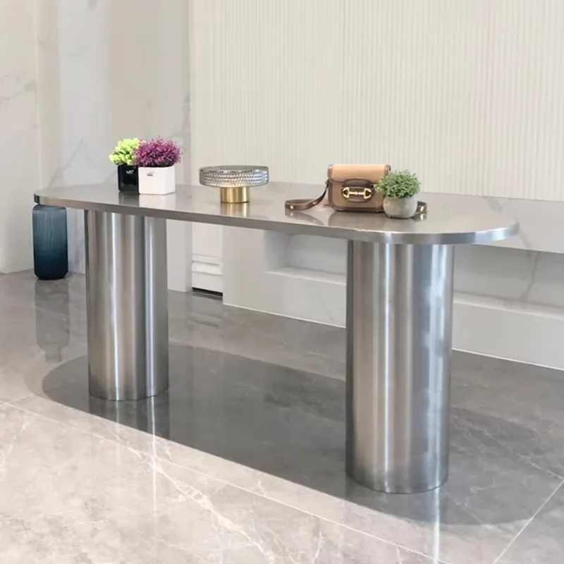 Any Size Custom Commercial Display Flow Table Stainless Steel Retail Mall Island Rack Clothing Florist Shoe Bag Decor Stand
