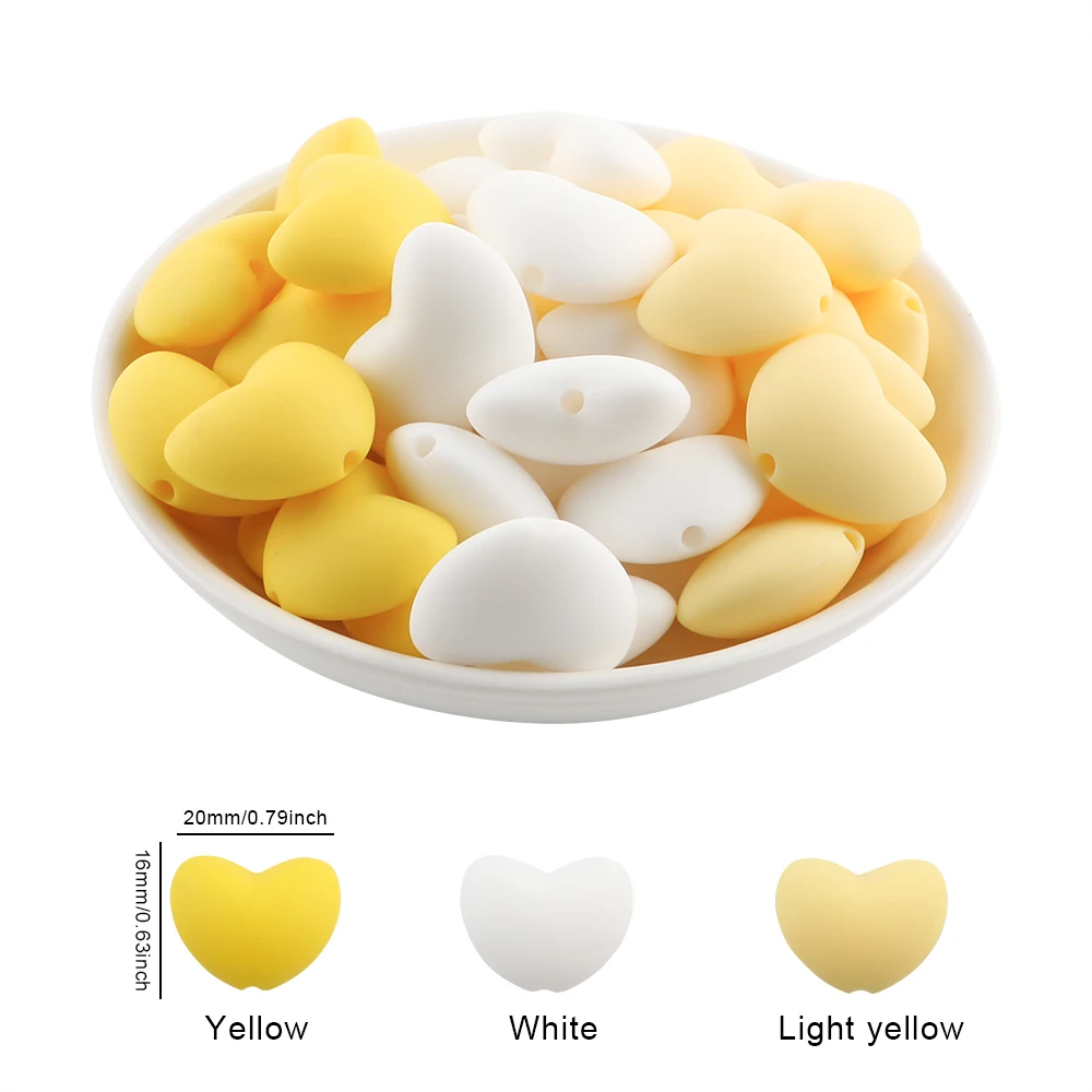 10 Stuks Hot Heart Siliconen Kralen Losse Charme Kraal Diy Ketting Armband Handgemaakte Accessoires Voor Sieraden Maken