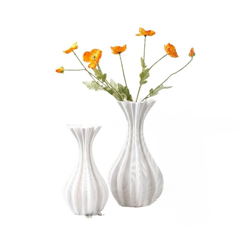 

Modern white ceramic origami vase ornament, minimalist living room flower arrangement, high-end soft decoration