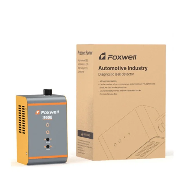 FOXWELL SD201 12V Detector de Fugas de Humo para Coche, Máquina de Prueba de Fugas de Humo EVAP, Detector de Fugas de Aceite en Tuberías de Combustible, Herramientas de Diagnóstico Automotriz
