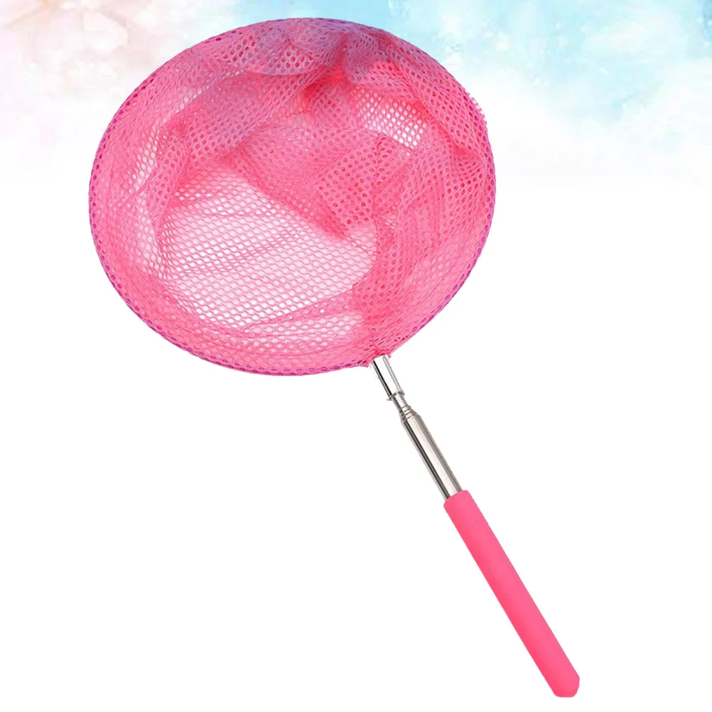 Telescopic Bug Net Colorful Fishing Stretch Fishnet Chicken Catcher Pink Foldable