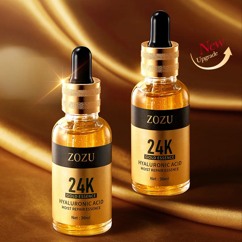 

ZOZU24K Золотая гиалуроновая кислота Сыворотка для лица против старения Улучшение лица Коллаген Отбеливание Восстанавливающий суп