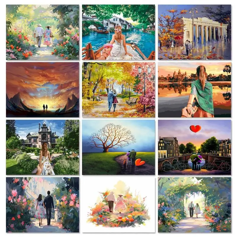 

Diy Couple Pictures By Numbers Kits For Adults Handpainted Oil Painting By Number Hand Painting Home Decoration Personalized Gif