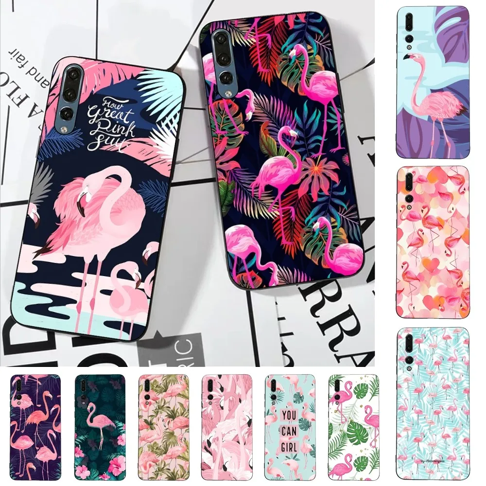 Fashion Flamingo Phone Case For Huawei P 8 9 10 20 30 40 50 Pro Lite Psmart Honor 10 Lite 70 Mate 20lite