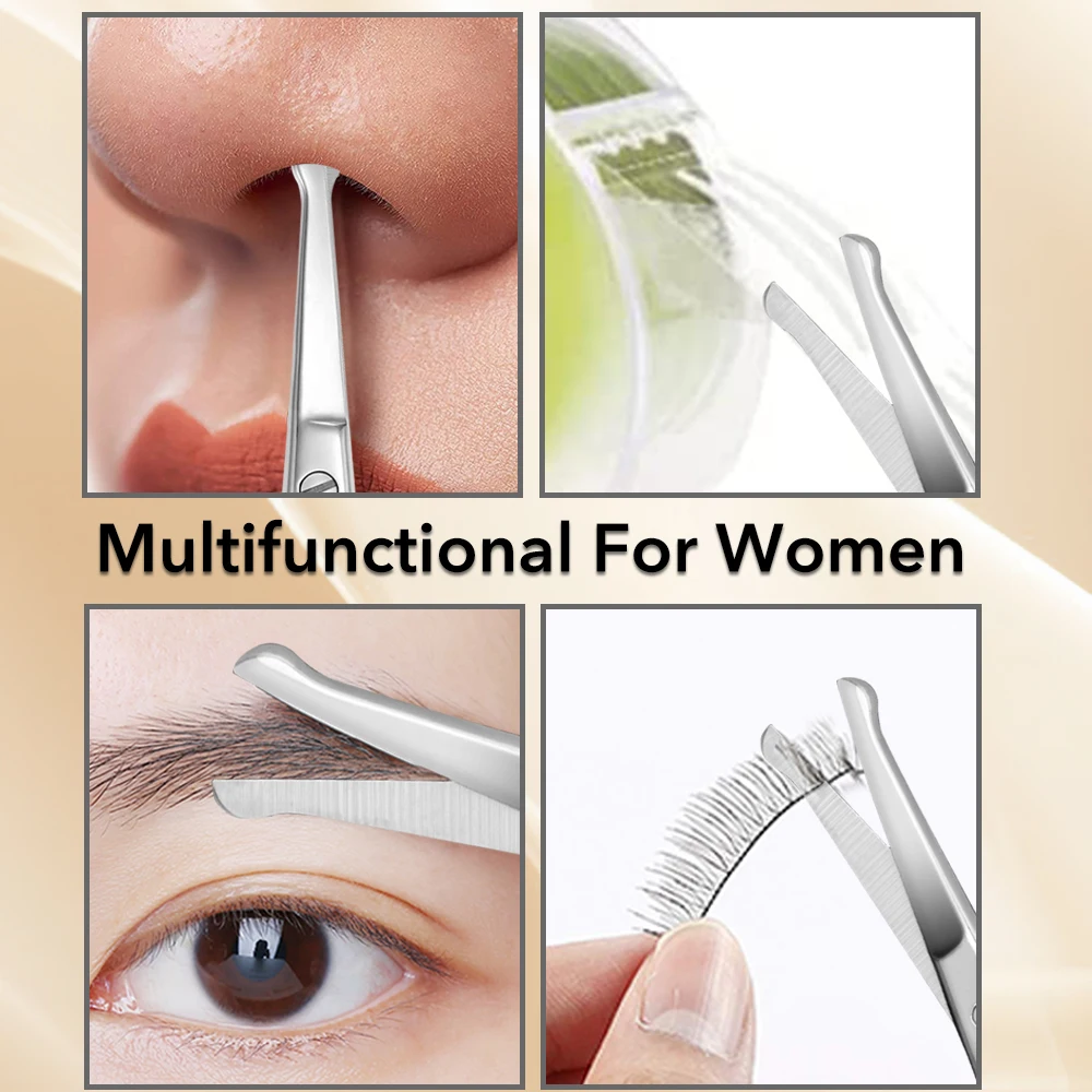 1 قطعة مقص عر الأنف مقص الجمال ماكياج أداة مزيل شعر الوجه طرف مستدير مقص التهيأ الصغير لتقليم الحاجب #4