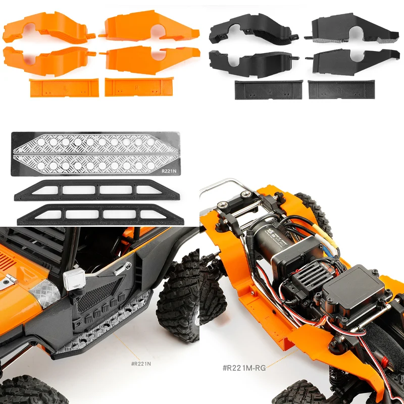 1 Set Simulierte Radabdeckung Seitenschweller für 1/12 RC Crawler Auto MJX H12Y Zubehör