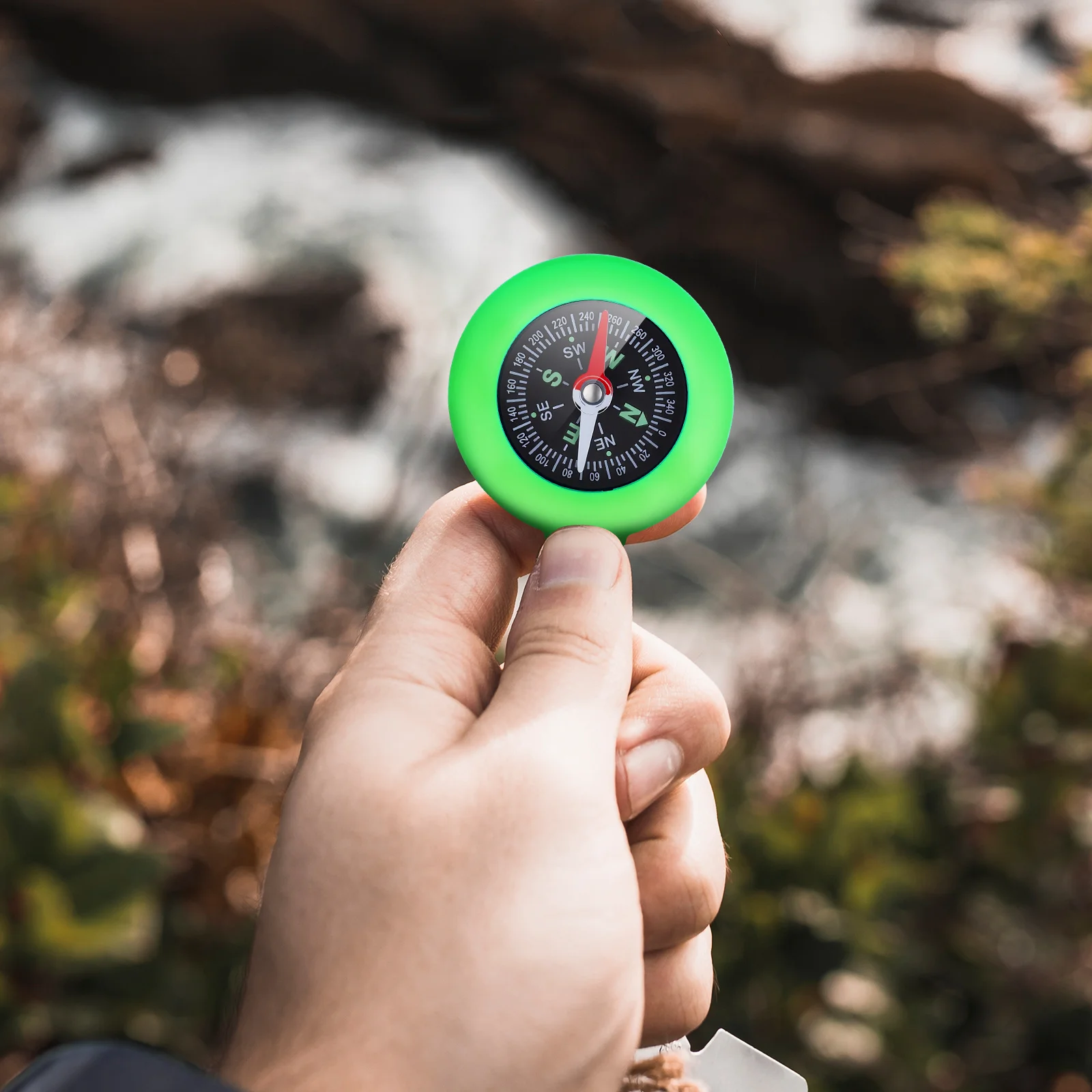 

9Pcs Mini Outdoor Compass Portable Carabiner Clip on Compass Waterproof Shockproof Hiking Camping Survival Backpacking