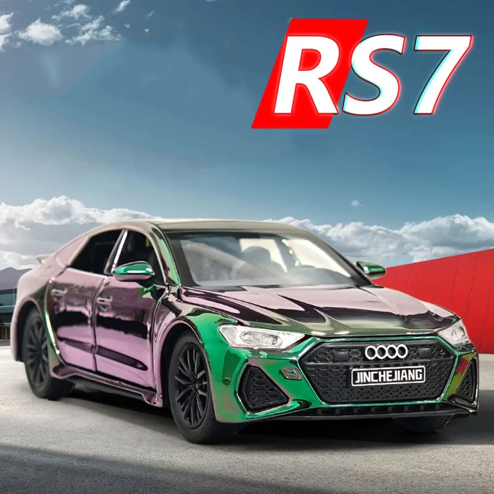 1:32 Legierung AUDI RS7 Spielzeugmodelle Autos 6 Türen geöffnet mit Licht Sportwagen Rad Zurückziehen Fahrzeuge Lernspielzeug für Kinder