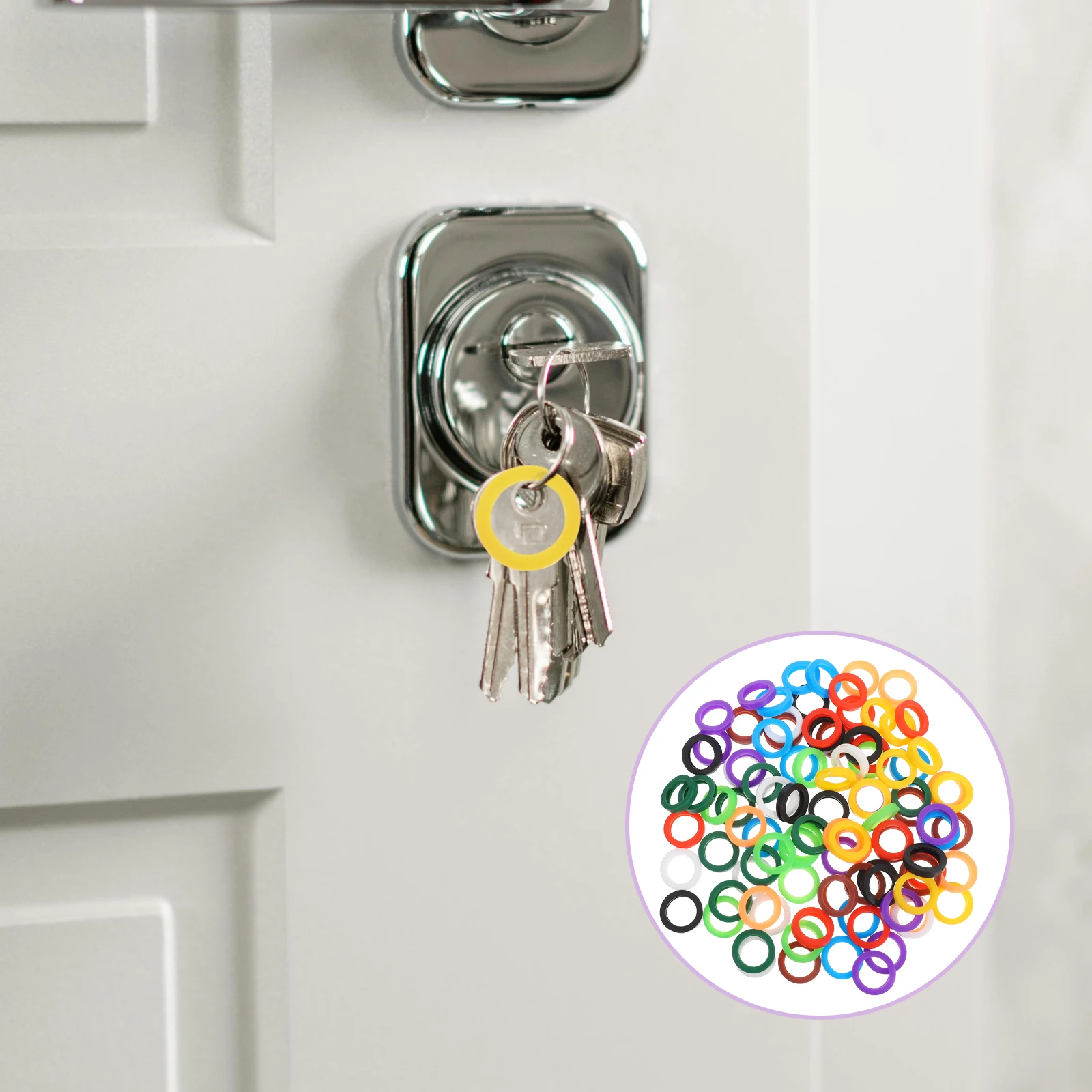 

100Pcs Silicone Key Caps Color Coded Key Covers Flexible Wear-Resistant Easy Identification House Office Travel Use