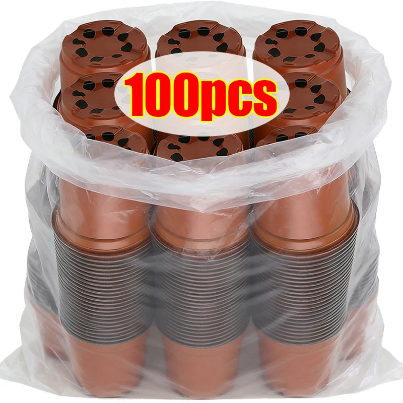 

100/20x Пластиковые горшки для рассады, гибкие садовые контейнеры для цветов и растений, емкости для посадки, стаканчики для рассады, садовые принадлежности