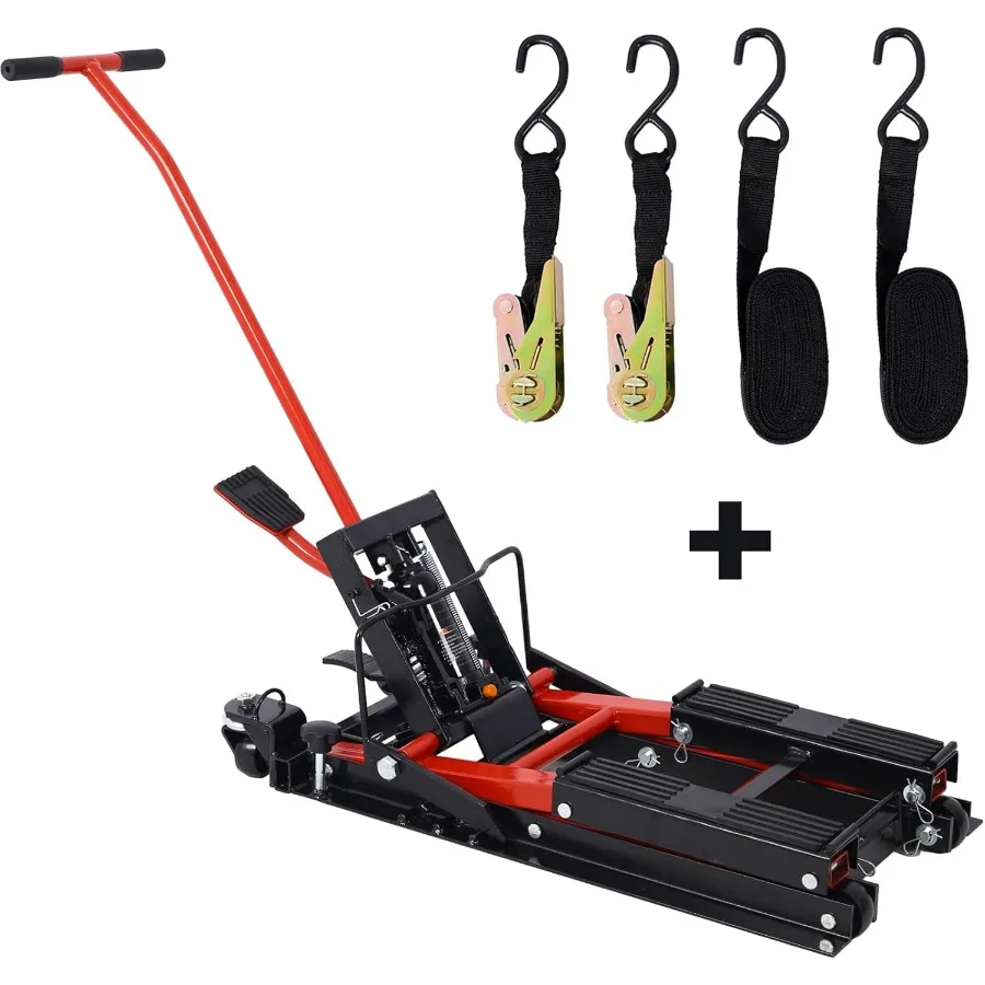 رافعة رفع هيدروليكية للدراجات النارية بسعة 1500 رطل لسهولة صيانة المركبات وإصلاح طاولة رفع مقصية محمولة مع #5